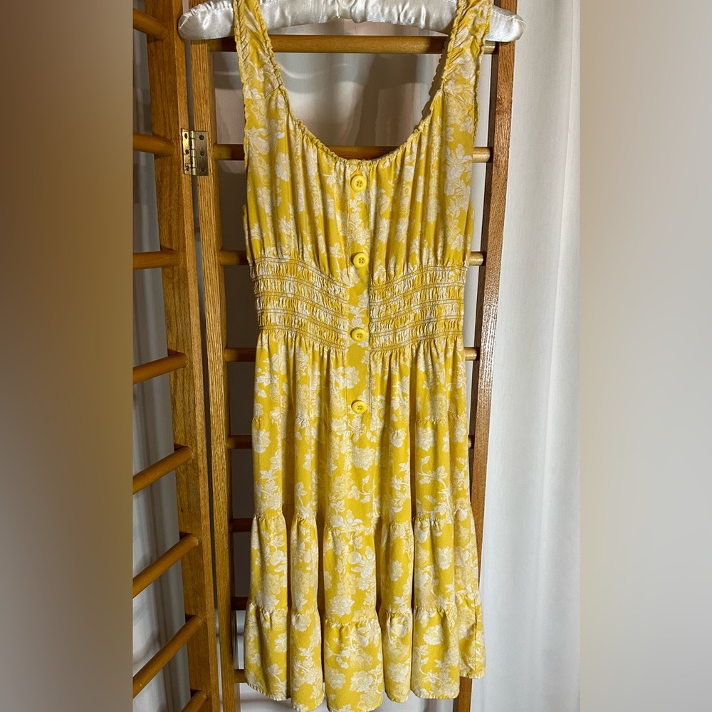 Lapis Anthropologie Sleeveless Sundress Smocking Tiered Peasant Boho Cowgirl
